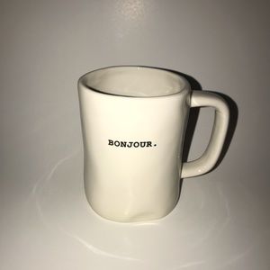 NWOT Rae Dunn Typewriter Bonjour Mug White